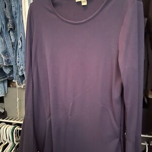 Michael Kors Deep Blue Long Sleeve Top